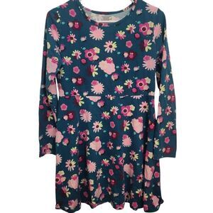 Cat & Jack Teal/Green Long Sleeve Floral Dress
